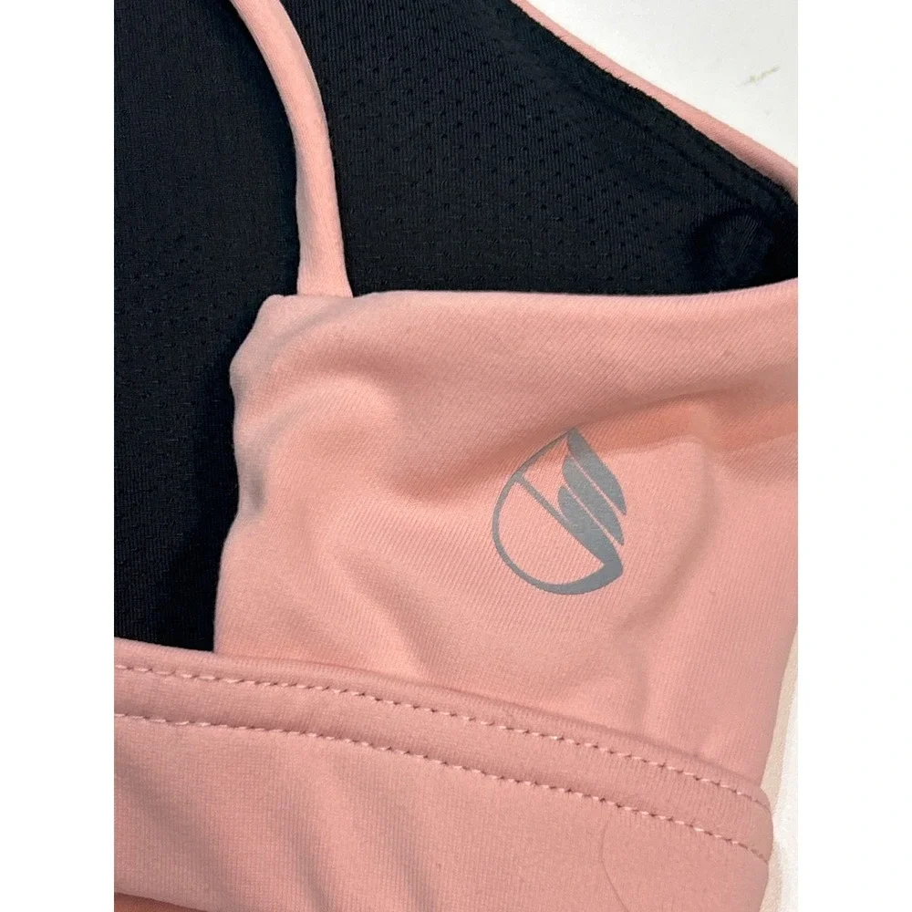 Crisscross Back Sports Bra Light Pink Activewear Gym‎ Workout Top